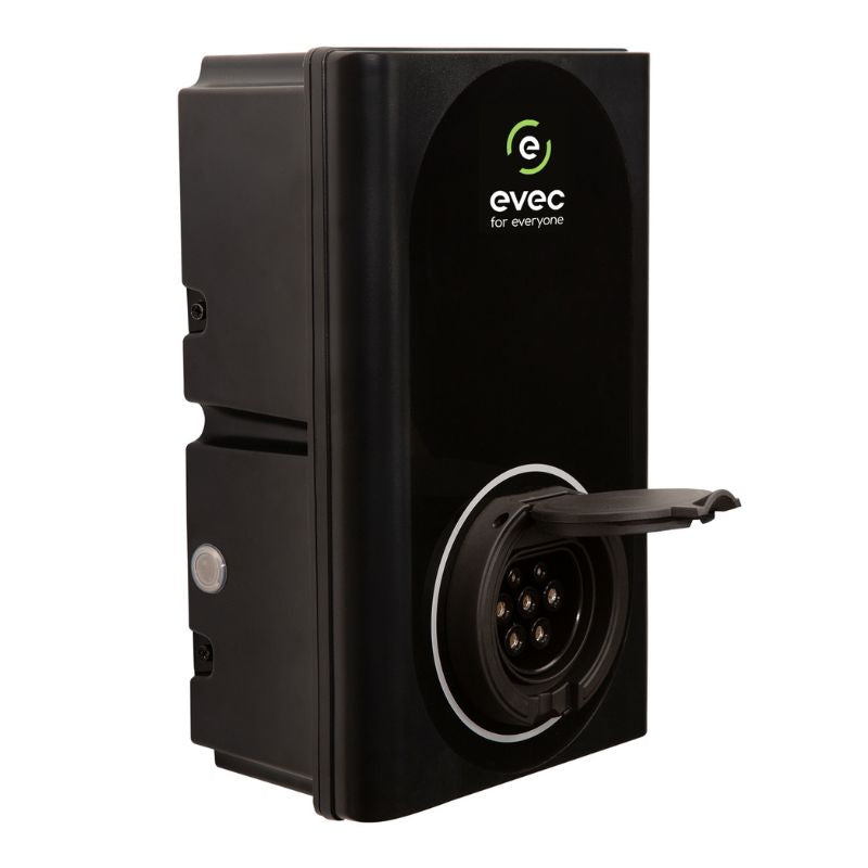 EVEC 22kW Commercial EV Charger, Type 1 & Type 2, Black, Untethered - VEC02
