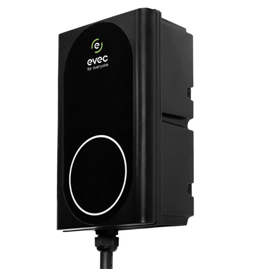 EVEC 7.4kW EV Charger With Tethered Cable, Type 2, Single Phase, Black - VEC03